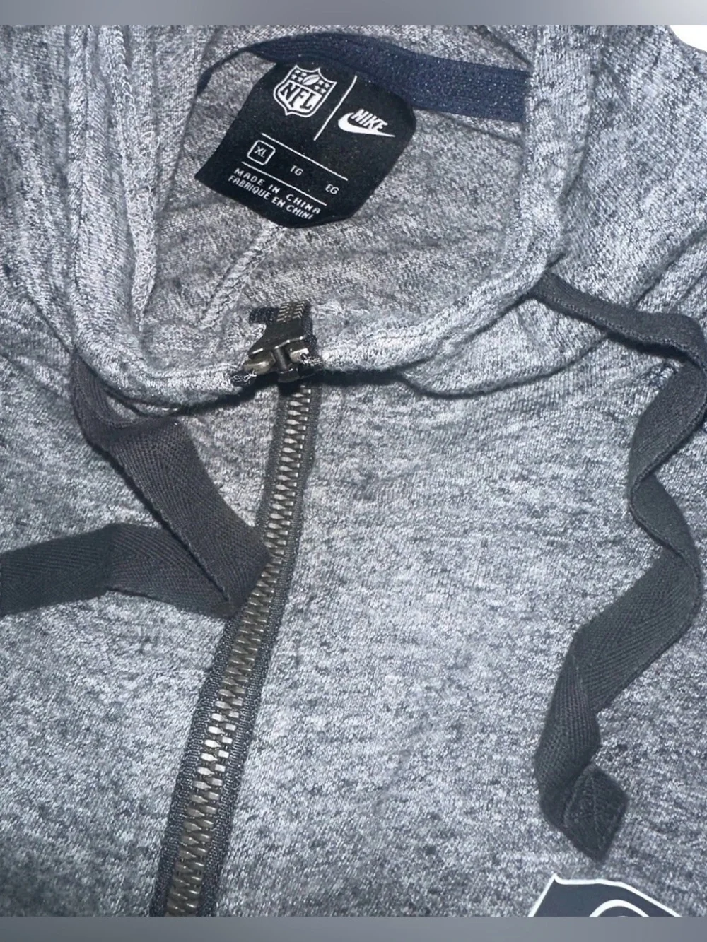 Nike Gray Heather Full-Zip Hoodie with Seahawks Logo